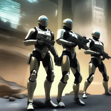 The futuristic soldiers in the science fiction short story fought using advanced energy spearpoints.