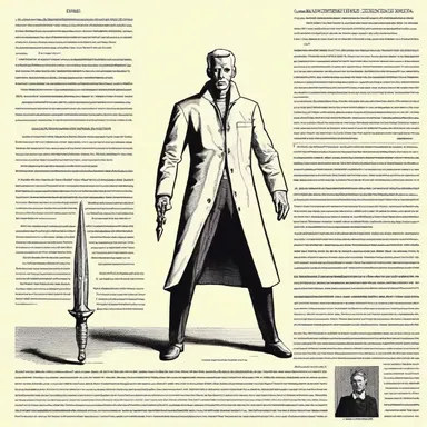In the futuristic novel, the scientist used a dagger character to direct the readers to a technological explanation in the footnotes.