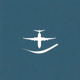 Design a crisp, minimalistic logo for an airport. The logo should incorporate elements that evoke the sense of air travel, such as plane silhouettes or control towers.