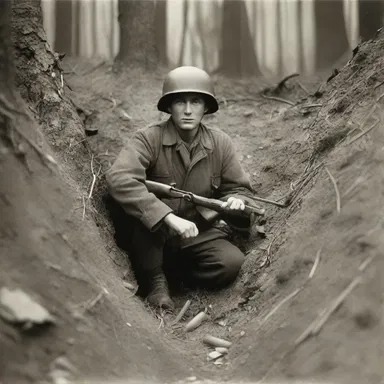 During World War II, soldiers would often find a nook in the trenches to seek shelter from enemy fire.