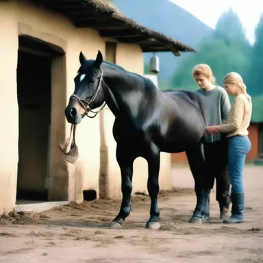 In the film 'Black Beauty', there is a scene where a spavined horse is brought to a veterinary clinic for treatment.