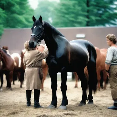 In the film 'Black Beauty', there is a scene where a spavined horse is brought to a veterinary clinic for treatment.