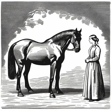 In the novel 'Jane Eyre' by Charlotte Bronte, the protagonist encounters a spavined horse that is later cared for by the main character.