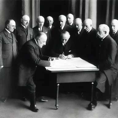 The signing of the Treaty of Versailles designated the end of World War I.