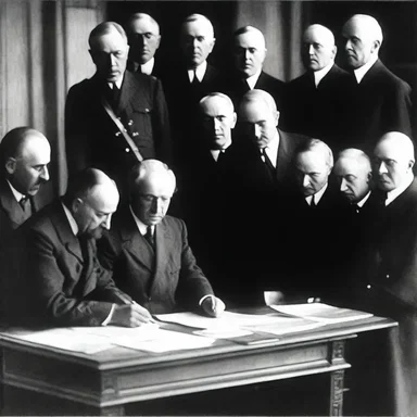 The signing of the Treaty of Versailles designated the end of World War I.