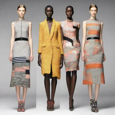 The fashion designer will designate the specific fabrics to be used in the collection.