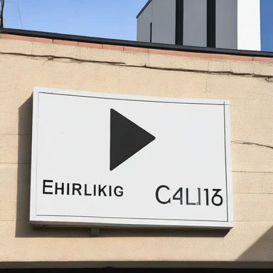 The arrow on the sign designates the entrance to the building.