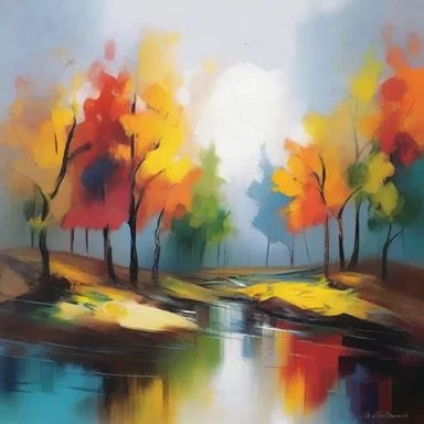 The brushstrokes and colors artistically designate the emotions conveyed in the painting.