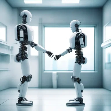 In the futuristic world of the novel, humans designate robots as workers to perform daily tasks.