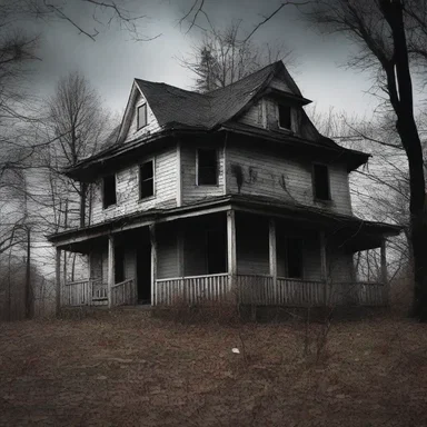The haunted house was designated as a forbidden area, warning people to stay away.
