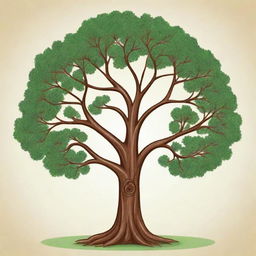 Generate an image of a whimsical cartoon-style tree.