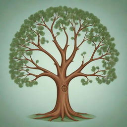 Generate an image of a whimsical cartoon-style tree.