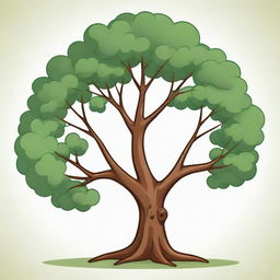 Generate an image of a whimsical cartoon-style tree.