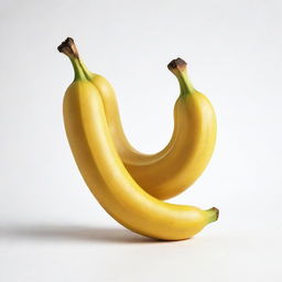 A fun, cartoon-style image of a bright yellow, ripe banana against a minimal white background.