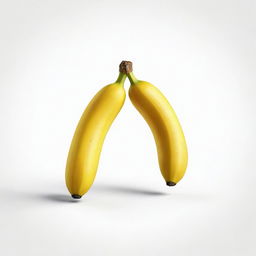 A fun, cartoon-style image of a bright yellow, ripe banana against a minimal white background.