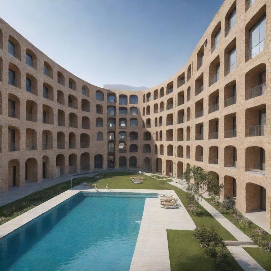 Imagining the future of dormitories in Iran highlighting modern architectural designs and cutting-edge amenities for a enhanced living experience