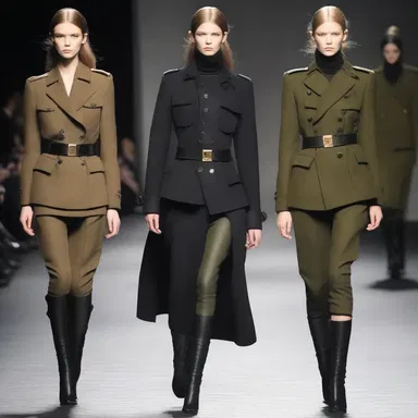 The fashion designer incorporated elements of musketry into their latest collection, creating military-inspired garments.