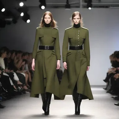 The fashion designer incorporated elements of musketry into their latest collection, creating military-inspired garments.
