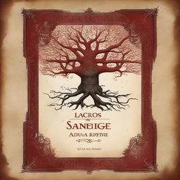 A high-quality digital art image of a book cover for 'Laços de Sangue Geneology'