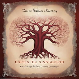 A high-quality digital art image of a book cover for 'Laços de Sangue Geneology'