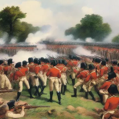 During the Battle of Waterloo, the musketry of the British and French soldiers echoed throughout the battlefield.