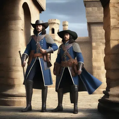 In the magical kingdom of Eldoria, the musketry of the royal musketeers guarded the castle against the dark forces.