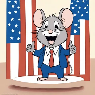 In the implausibly hilarious cartoon, a talking mouse runs for president and wins the election.