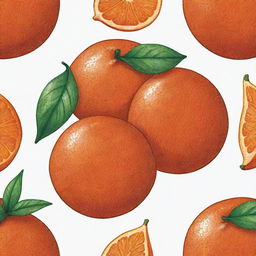 A vibrant, cartoon-style drawing of a round, ripe and glossy orange with a textured skin surface, minus any leaf detailing, set against a plain white background.