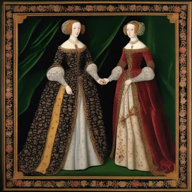 The stylish noblewomen of the Renaissance period adorned themselves in elegant gowns embroidered with intricate patterns of noble boarhounds, symbolizing their affinity for hunting.