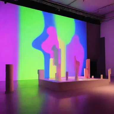 The art installation showcased an incredible example of mixing different mediums such as painting, sculpture, and video projection.