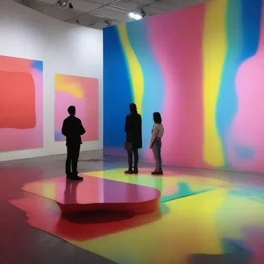The art installation showcased an incredible example of mixing different mediums such as painting, sculpture, and video projection.