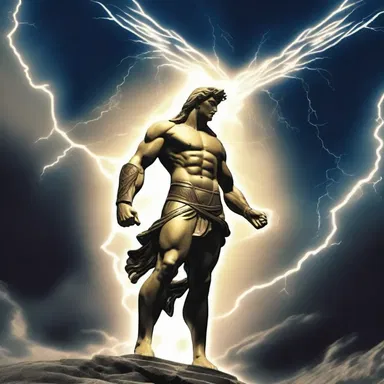 In Greek mythology, the symbol of a thunderbolt is a notation for the power of Zeus.