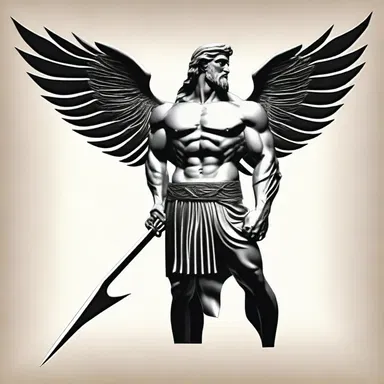 In Greek mythology, the symbol of a thunderbolt is a notation for the power of Zeus.
