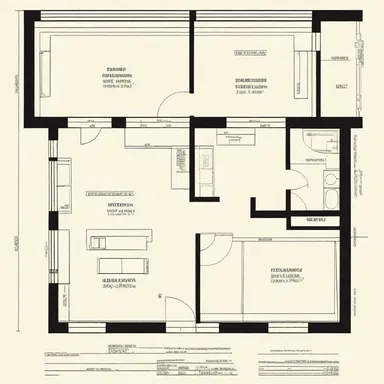 The architect's notation indicated the placement of windows and doors in the floor plan.