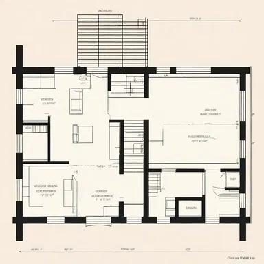 The architect's notation indicated the placement of windows and doors in the floor plan.