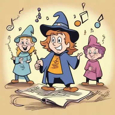 In the cartoon series, the magical spells were written in a whimsical notation system that only the characters could understand.