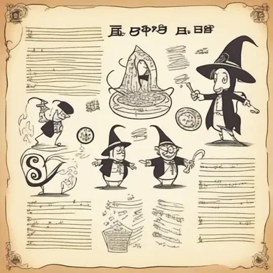 In the cartoon series, the magical spells were written in a whimsical notation system that only the characters could understand.