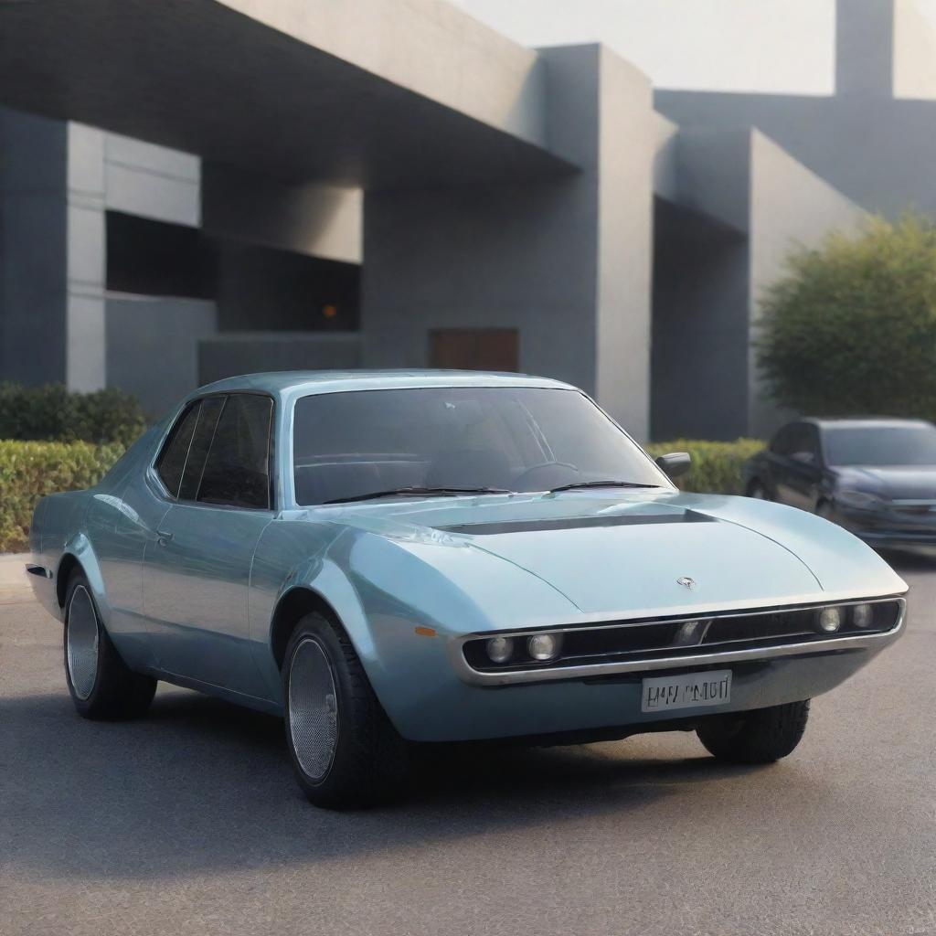 A futuristic Paykan car from the year 2100, featuring sleek lines, modern technology, and a dynamic design.