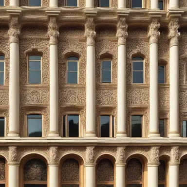 The intricate patterns and whimsical designs of the building's exterior exhibit a folie-like quality.