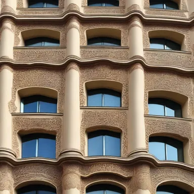 The intricate patterns and whimsical designs of the building's exterior exhibit a folie-like quality.