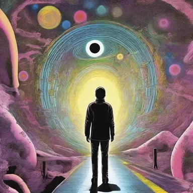 The main character in the sci-fi novel has a folie that causes him to hallucinate alternate realities.
