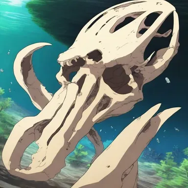 The protagonist in the anime discovered a fossiliferous fossil that unlocked a secret power.