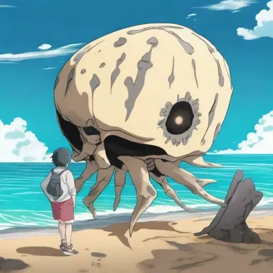 The protagonist in the anime discovered a fossiliferous fossil that unlocked a secret power.