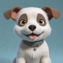 A charming dog character, done in the recognizable style of Studio Ghibli, with expressive eyes and a friendly demeanor.