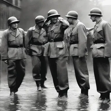 During World War II, soldiers would take quick showers to maintain hygiene despite the challenging conditions.