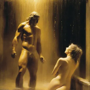 According to Greek mythology, Zeus transformed himself into golden rain to visit Danaë in the shower.