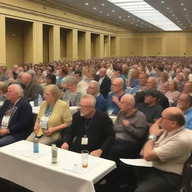 The convention attendees showered the author with questions about the futuristic technologies in his science fiction novels.