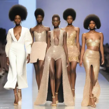 The fashion designers showered the runway models with lavish and extravagant outfits for the fashion show.