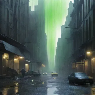 In the science fiction novel, a sudden and unexpected shower of acid rain devastated the city.