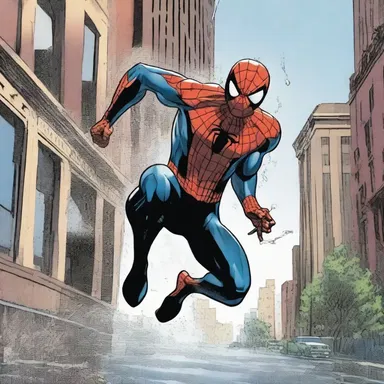 In the Marvel comics, Spider-Man swings through the city, unaffected by the rain shower that falls around him.